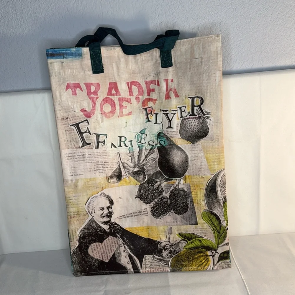 Trader Joe’s Plastic Reusable Shopping Tote Bags Collectible 6 Gallon Set of 3